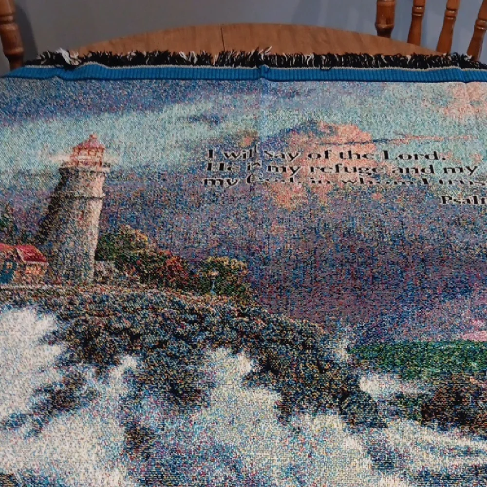 Scenic Lighthouse Tapestry Blanket